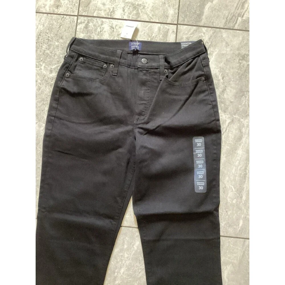 J. Crew Factory Black Essential Straight Jean in all day Stretch 30